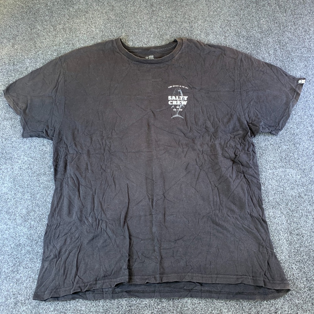 Salty Crew Australia T Shirt Mens 2XL Black Standard Fit Find Refuge In The Sea